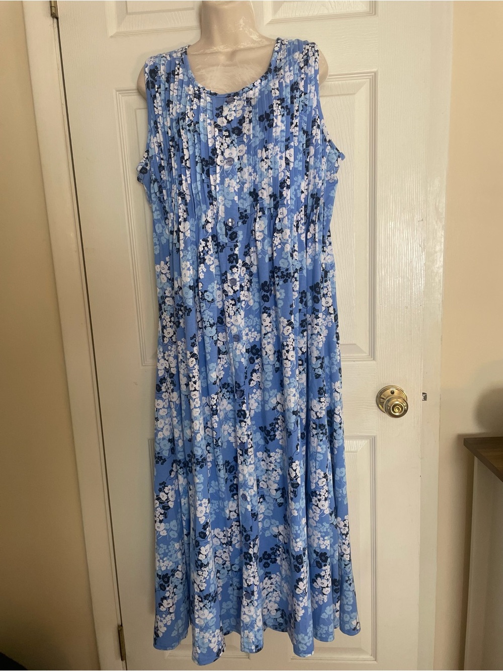 Woman Within Blue Floral Maxi Dress Size 18/20